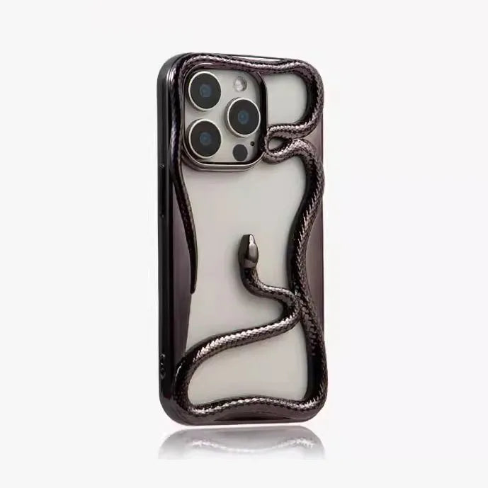 Capa de Telefone Macia de Cobra Oca 3D Mate Para iPhone 17 Air 16 11 12 13 14 15 Pro Max Plus Capa de Dissipação de Calor com Revestimento Funda