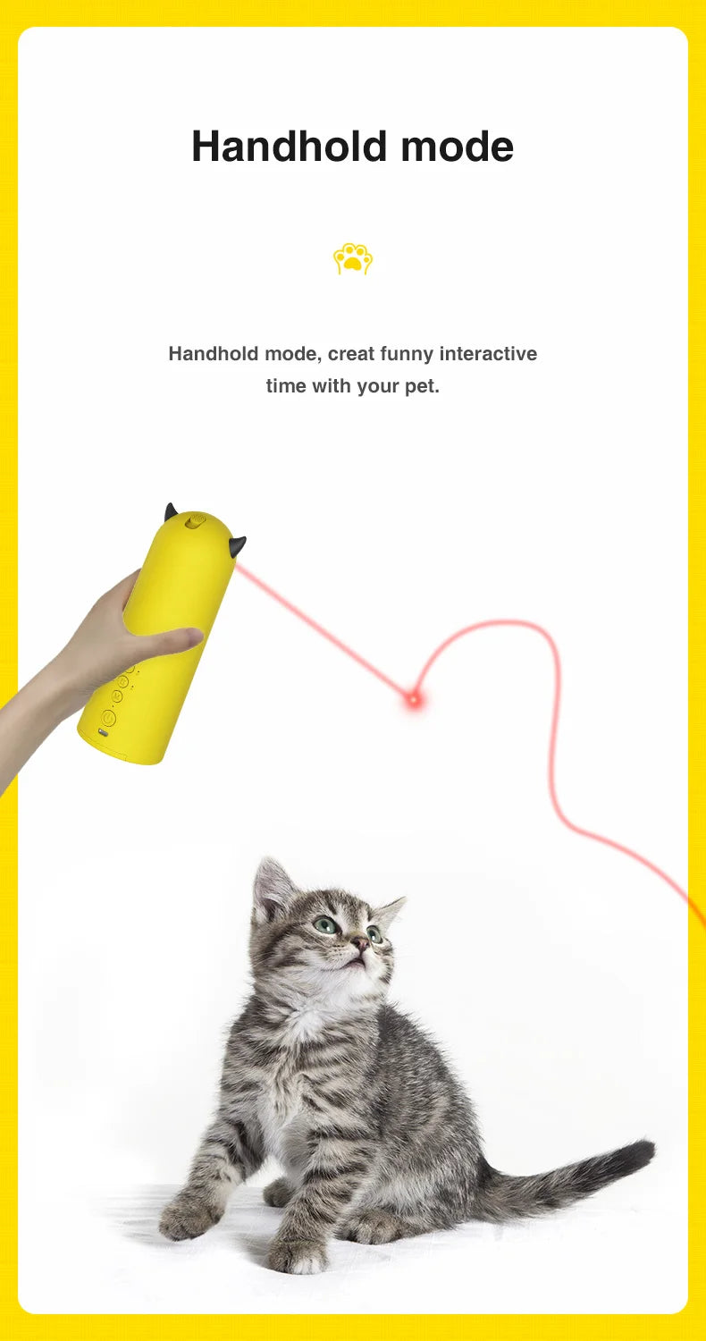 Automatic Cat Laser Toys Interactive Smart Teasing 360 Irregular Rotation Cat Exercise Sports Handheld Electronic Cat Toys