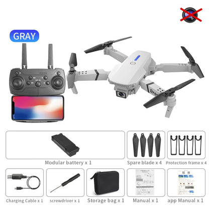 Mini Drone E88 Profesional 180° Electric Adjustable Obstacle Avoidance Bushless Uav 15000M Quadcopter toy