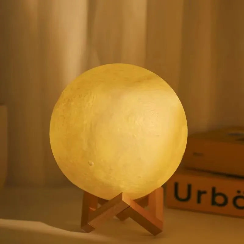 12cm 7 Color Changing Moon Lamp Wireless Night Lamp Table Lamps Romantic Button Battery Powered Indoors Lighting
