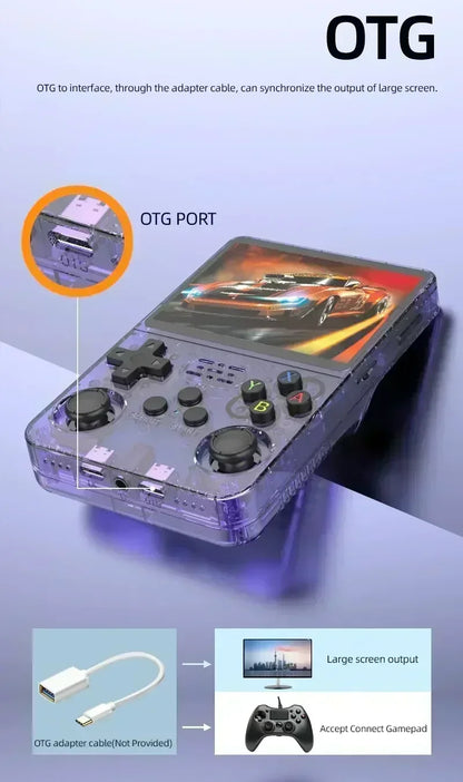 R36S Consola de Jogos Portátil Retro - Ecrã IPS de 3,5 Polegadas, 64GB/128GB/256GB, Dispositivo de Jogos Portátil com Jogos Integrados