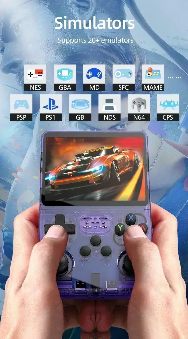 R36S Consola de Jogos Portátil Retro - Ecrã IPS de 3,5 Polegadas, 64GB/128GB/256GB, Dispositivo de Jogos Portátil com Jogos Integrados