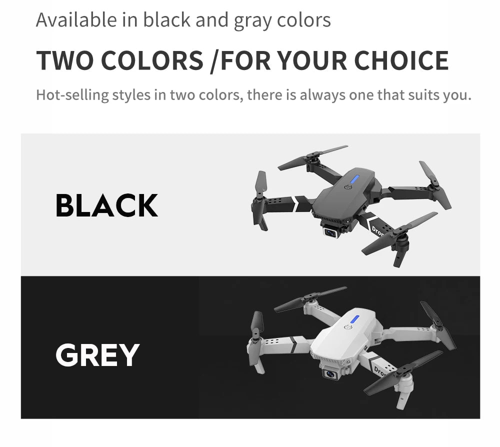Mini Drone E88 Profesional 180° Electric Adjustable Obstacle Avoidance Bushless Uav 15000M Quadcopter toy