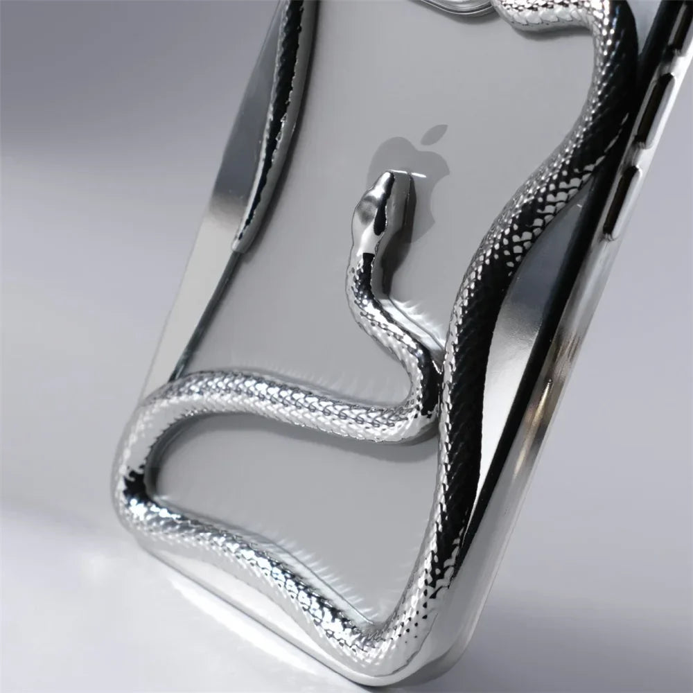 Capa de Telefone Macia de Cobra Oca 3D Mate Para iPhone 17 Air 16 11 12 13 14 15 Pro Max Plus Capa de Dissipação de Calor com Revestimento Funda