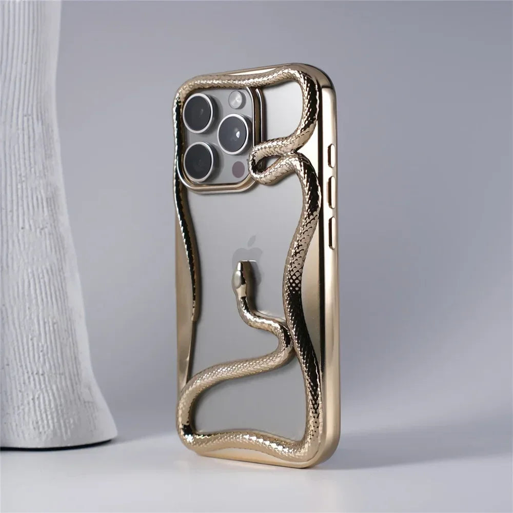 Capa de Telefone Macia de Cobra Oca 3D Mate Para iPhone 17 Air 16 11 12 13 14 15 Pro Max Plus Capa de Dissipação de Calor com Revestimento Funda