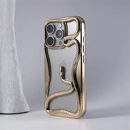 Capa de Telefone Macia de Cobra Oca 3D Mate Para iPhone 17 Air 16 11 12 13 14 15 Pro Max Plus Capa de Dissipação de Calor com Revestimento Funda