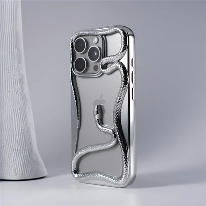 Capa de Telefone Macia de Cobra Oca 3D Mate Para iPhone 17 Air 16 11 12 13 14 15 Pro Max Plus Capa de Dissipação de Calor com Revestimento Funda
