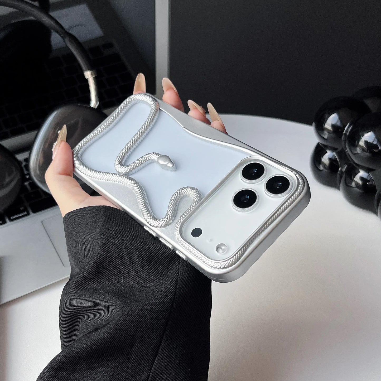 Capa de Telefone Macia de Cobra Oca 3D Mate Para iPhone 17 Air 16 11 12 13 14 15 Pro Max Plus Capa de Dissipação de Calor com Revestimento Funda