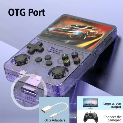 R36S Consola de Jogos Portátil Retro - Ecrã IPS de 3,5 Polegadas, 64GB/128GB/256GB, Dispositivo de Jogos Portátil com Jogos Integrados