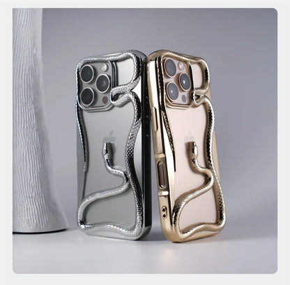 Capa de Telefone Macia de Cobra Oca 3D Mate Para iPhone 17 Air 16 11 12 13 14 15 Pro Max Plus Capa de Dissipação de Calor com Revestimento Funda