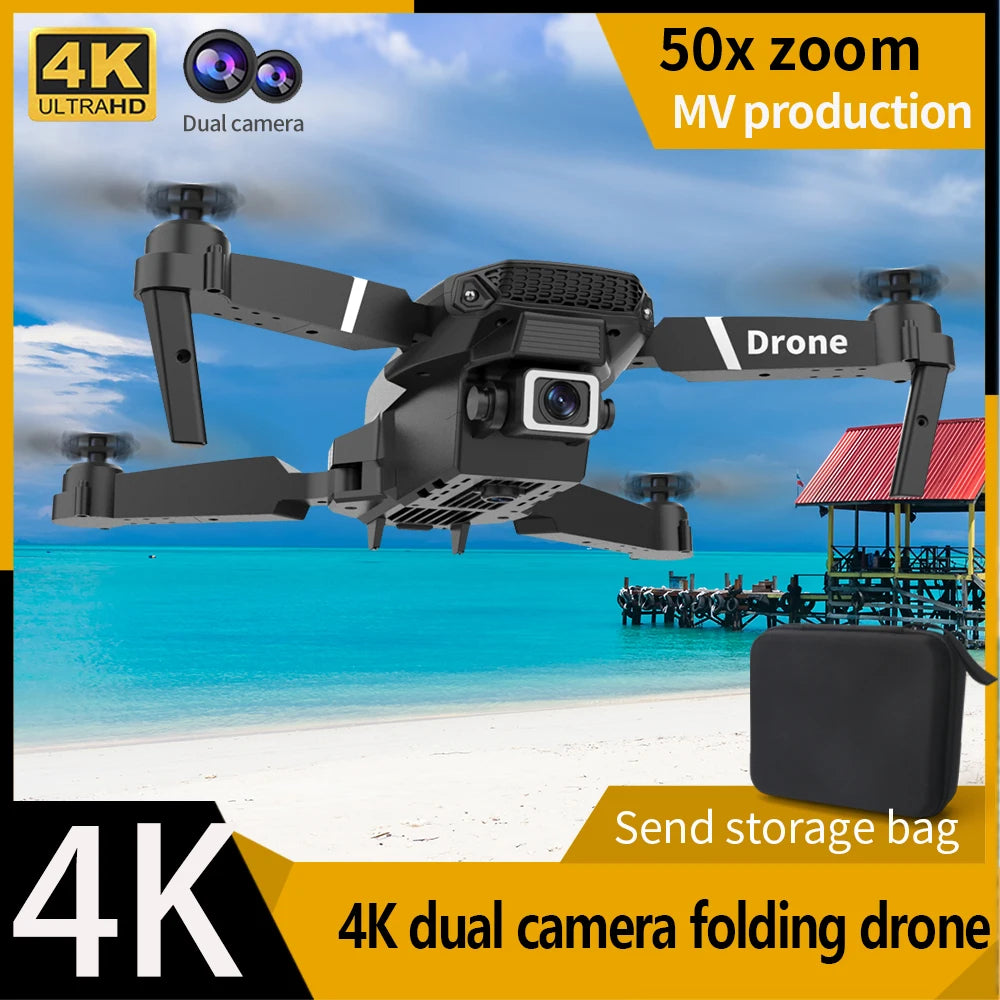 Mini Drone E88 Profesional 180° Electric Adjustable Obstacle Avoidance Bushless Uav 15000M Quadcopter toy