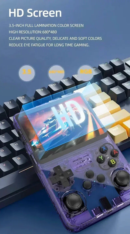 R36S Consola de Jogos Portátil Retro - Ecrã IPS de 3,5 Polegadas, 64GB/128GB/256GB, Dispositivo de Jogos Portátil com Jogos Integrados