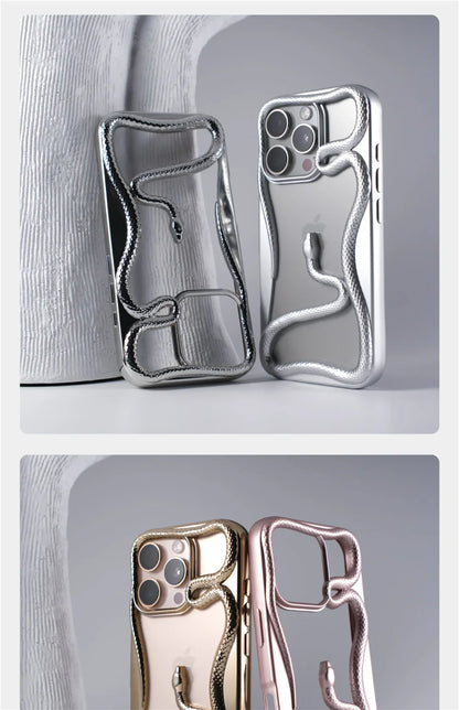 Capa de Telefone Macia de Cobra Oca 3D Mate Para iPhone 17 Air 16 11 12 13 14 15 Pro Max Plus Capa de Dissipação de Calor com Revestimento Funda