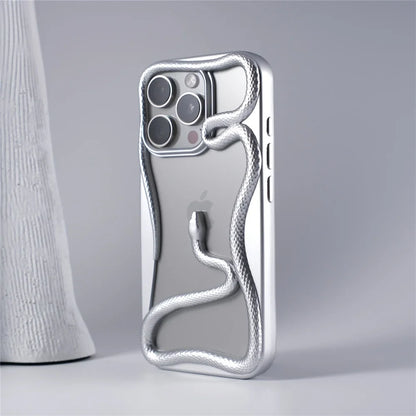 Capa de Telefone Macia de Cobra Oca 3D Mate Para iPhone 17 Air 16 11 12 13 14 15 Pro Max Plus Capa de Dissipação de Calor com Revestimento Funda