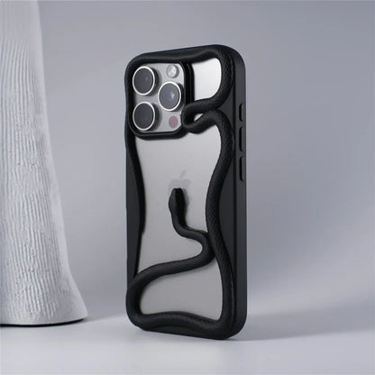 Capa de Telefone Macia de Cobra Oca 3D Mate Para iPhone 17 Air 16 11 12 13 14 15 Pro Max Plus Capa de Dissipação de Calor com Revestimento Funda