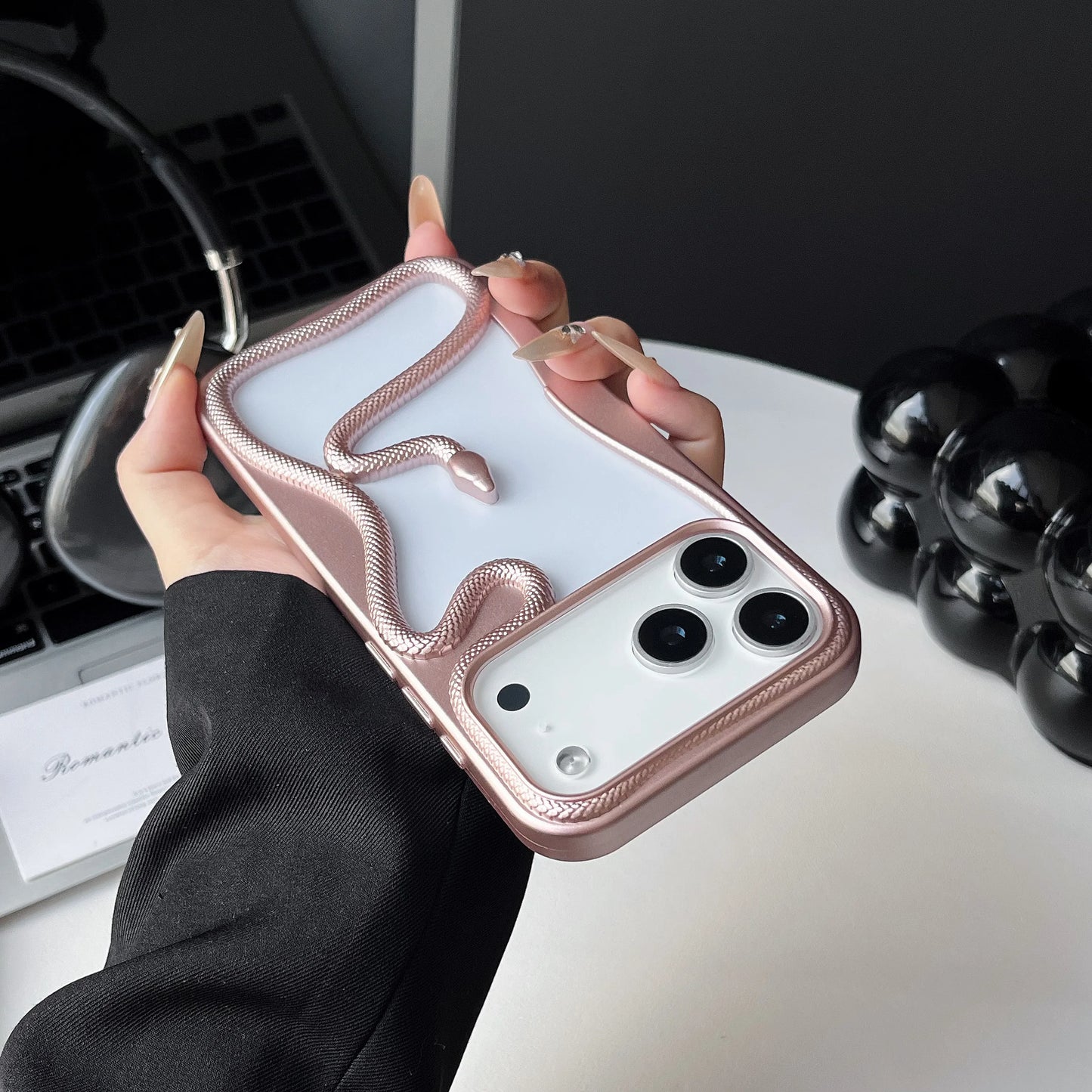 Capa de Telefone Macia de Cobra Oca 3D Mate Para iPhone 17 Air 16 11 12 13 14 15 Pro Max Plus Capa de Dissipação de Calor com Revestimento Funda