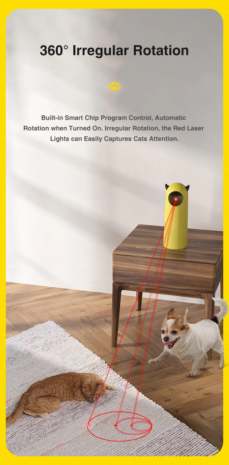 Automatic Cat Laser Toys Interactive Smart Teasing 360 Irregular Rotation Cat Exercise Sports Handheld Electronic Cat Toys