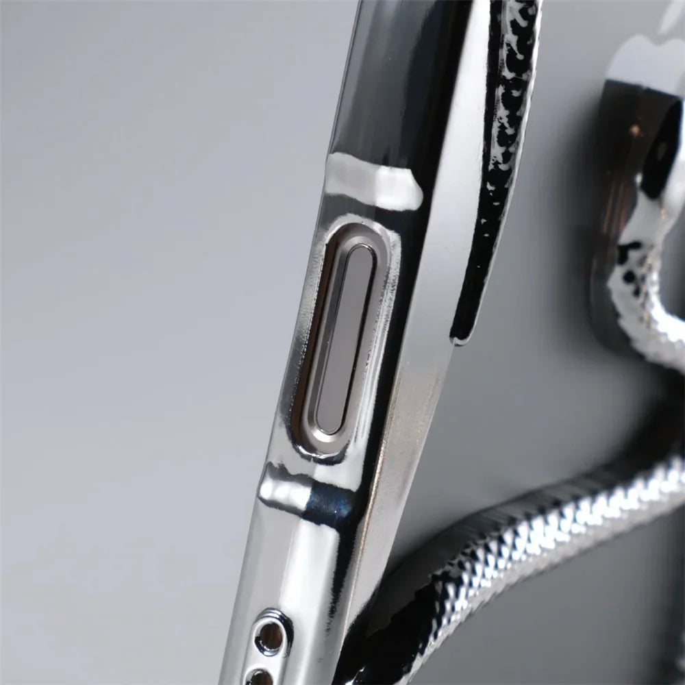 Capa de Telefone Macia de Cobra Oca 3D Mate Para iPhone 17 Air 16 11 12 13 14 15 Pro Max Plus Capa de Dissipação de Calor com Revestimento Funda