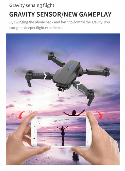 Mini Drone E88 Profesional 180° Electric Adjustable Obstacle Avoidance Bushless Uav 15000M Quadcopter toy
