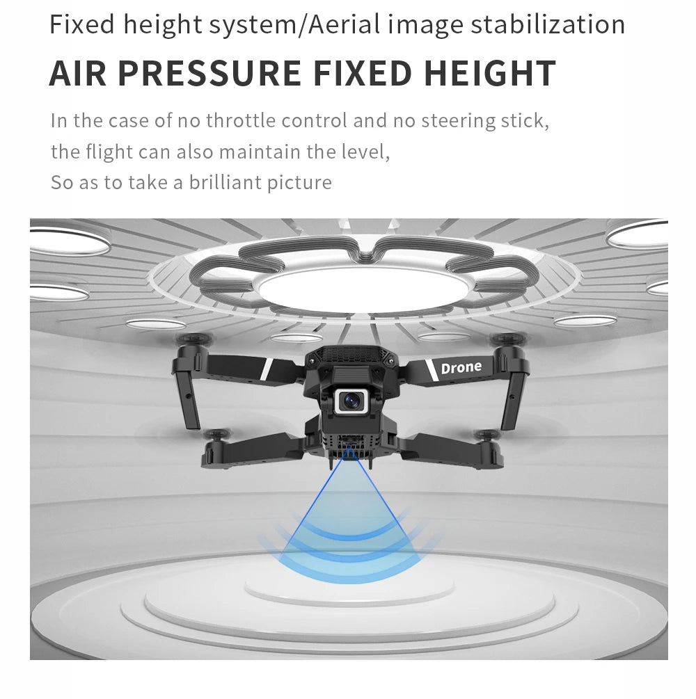 Mini Drone E88 Profesional 180° Electric Adjustable Obstacle Avoidance Bushless Uav 15000M Quadcopter toy