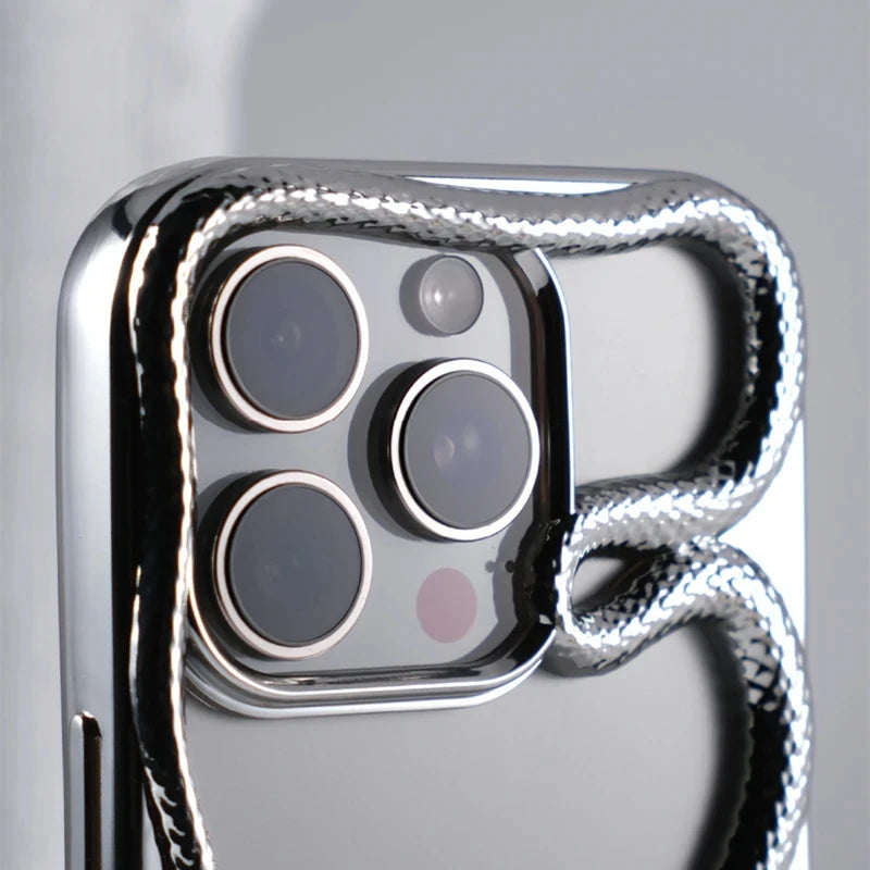 Capa de Telefone Macia de Cobra Oca 3D Mate Para iPhone 17 Air 16 11 12 13 14 15 Pro Max Plus Capa de Dissipação de Calor com Revestimento Funda