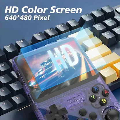 R36S Consola de Jogos Portátil Retro - Ecrã IPS de 3,5 Polegadas, 64GB/128GB/256GB, Dispositivo de Jogos Portátil com Jogos Integrados
