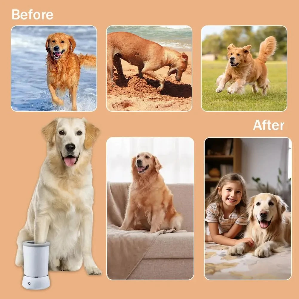 Automatic Dog Paw Cleaner For Small Medium Large Dogs Electric Foot Washer Cup USB Charging Paw Massager