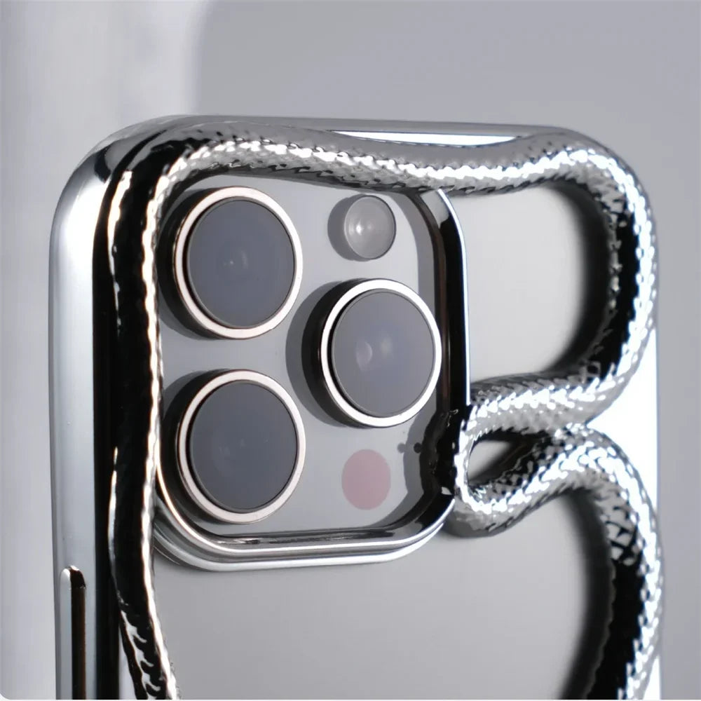 Capa de Telefone Macia de Cobra Oca 3D Mate Para iPhone 17 Air 16 11 12 13 14 15 Pro Max Plus Capa de Dissipação de Calor com Revestimento Funda