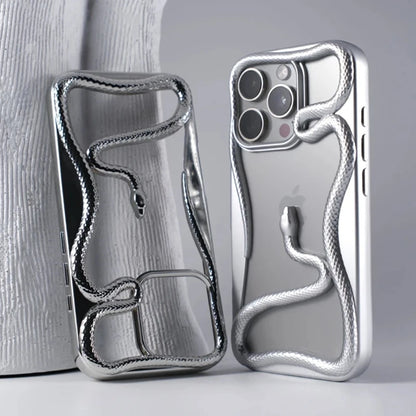 Capa de Telefone Macia de Cobra Oca 3D Mate Para iPhone 17 Air 16 11 12 13 14 15 Pro Max Plus Capa de Dissipação de Calor com Revestimento Funda