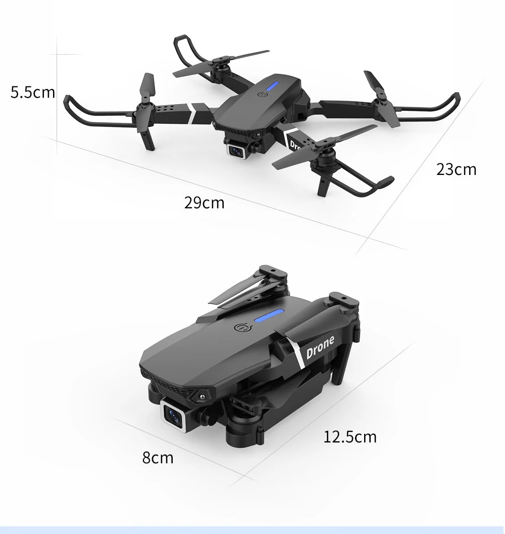Mini Drone E88 Profesional 180° Electric Adjustable Obstacle Avoidance Bushless Uav 15000M Quadcopter toy