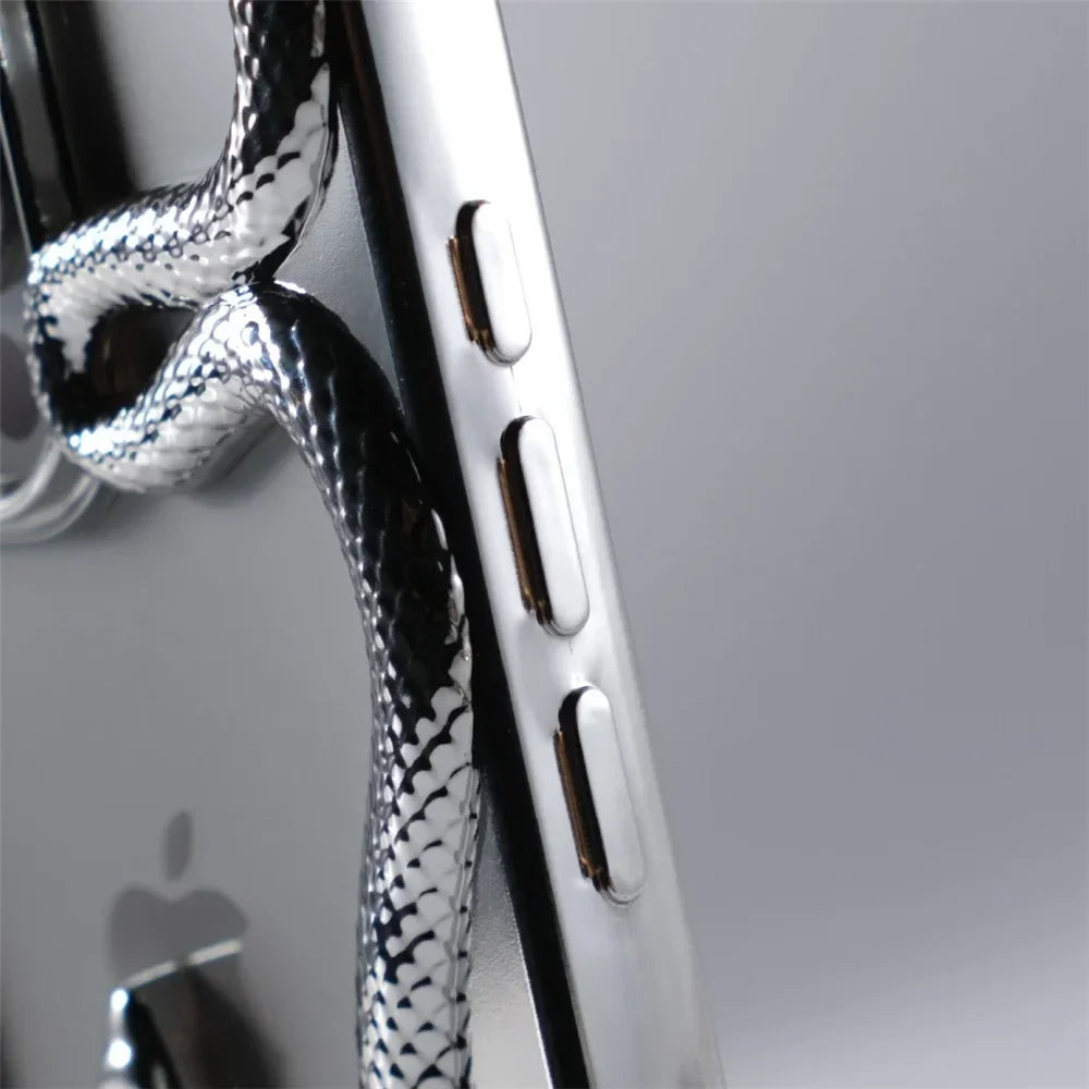 Capa de Telefone Macia de Cobra Oca 3D Mate Para iPhone 17 Air 16 11 12 13 14 15 Pro Max Plus Capa de Dissipação de Calor com Revestimento Funda